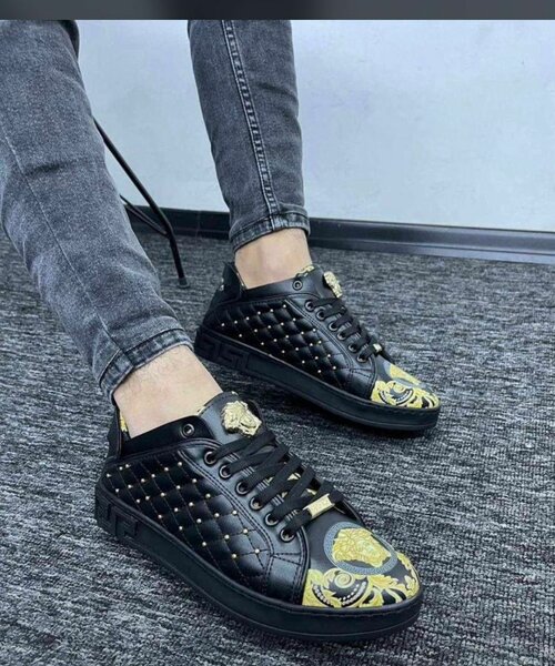 Sneakers en cuir noir luxe