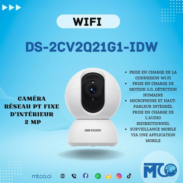 Caméra Réseau Wifi 2MP