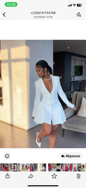 Robe blazer blanche élégante