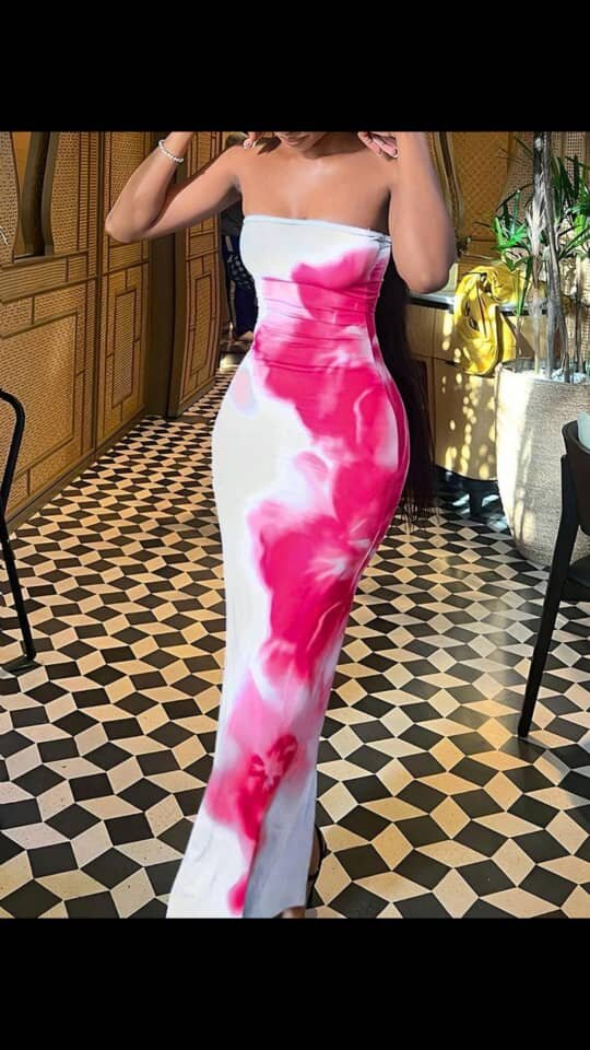 Robe Évasée sans Bretelles Élégante