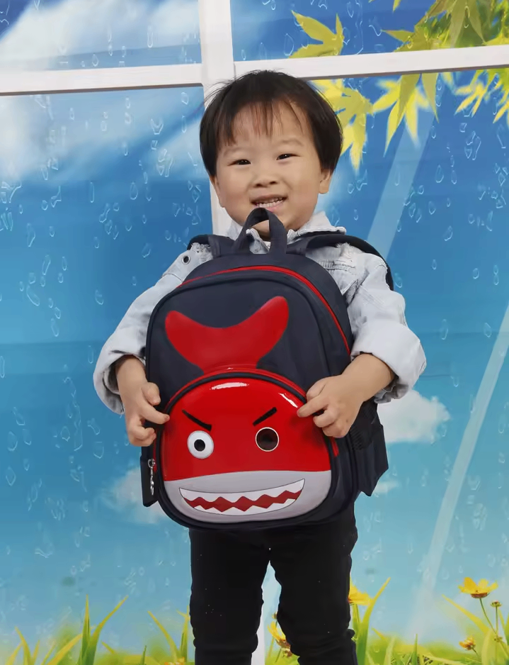 3D Red Shark  Backpack for Kids