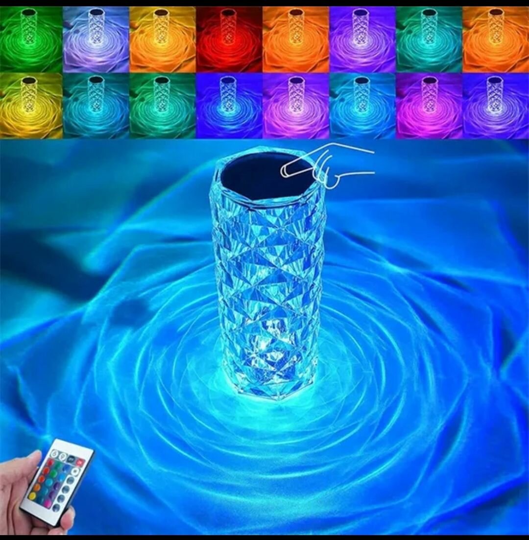 Crystal lamp 16 colors remote control sensor technology