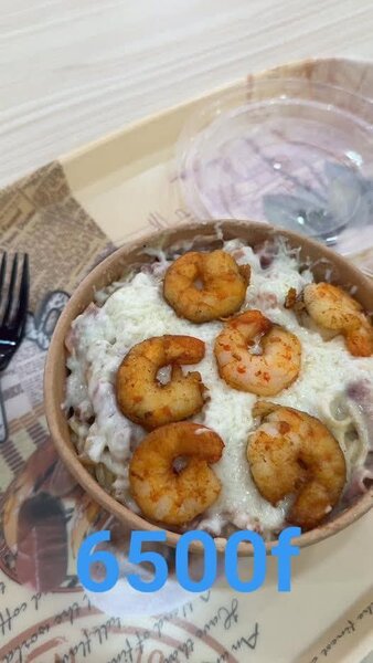 Pâtes crémeuses aux crevettes