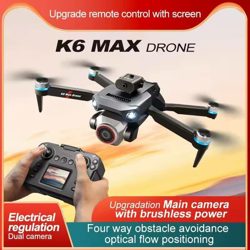 Drone K6 Max 4K HD avec Écran, Transmission en Temps Réel, C