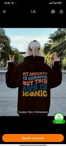 Sweat à Capuche 'Chronic Anxiety'
