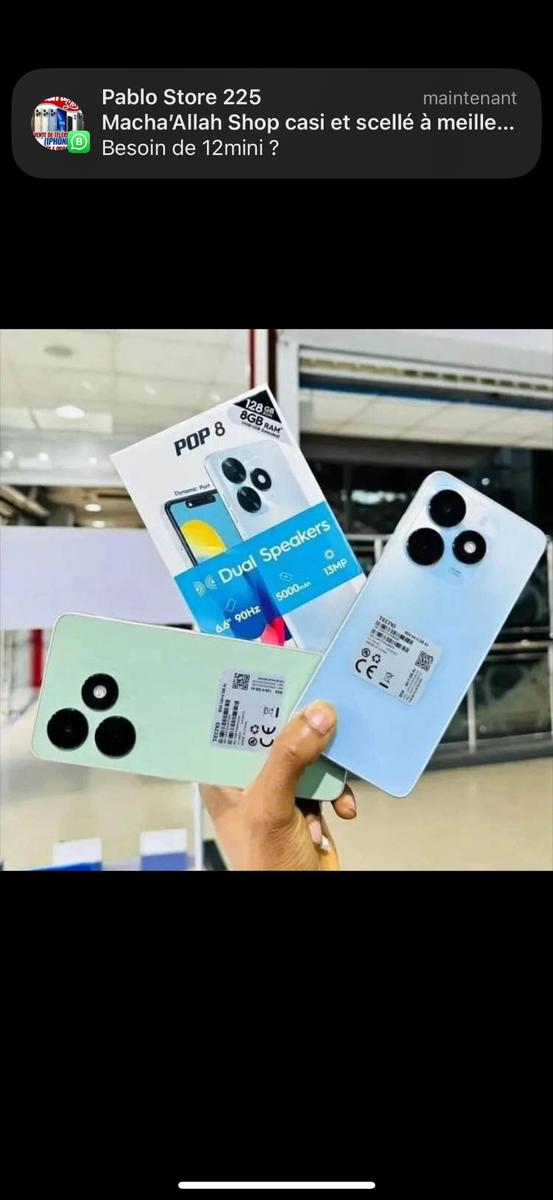 Tecno pop 8/64 giga nouveau scelle