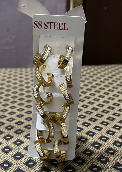 Boucles d'oreilles acier inoxydable dorées