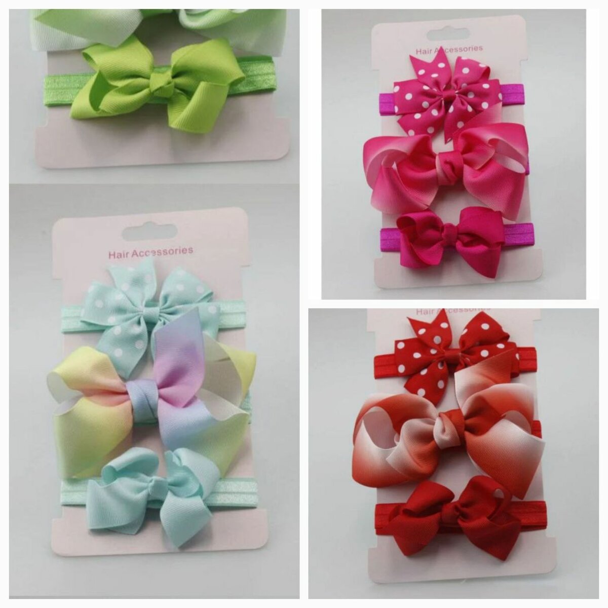 Childrens hair accessories hair bow three piece set