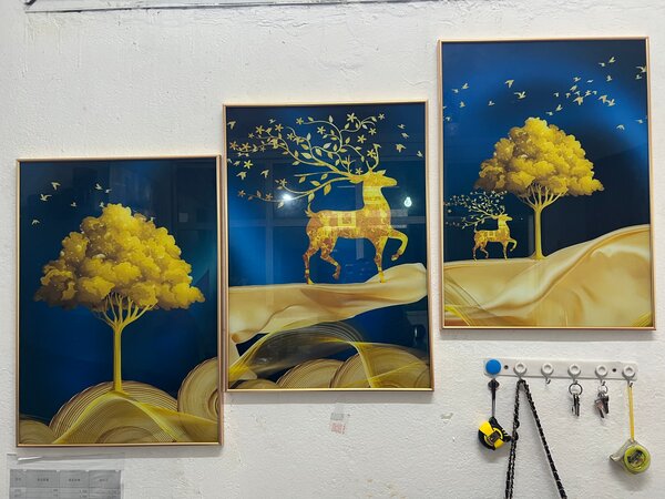 Triptyque de tableaux moderne