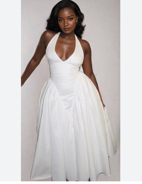 White bareback dress