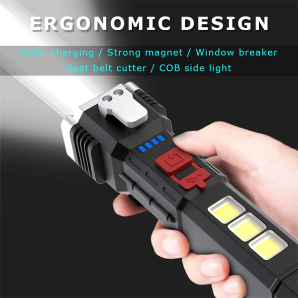 Lampe de poche tactique solaire