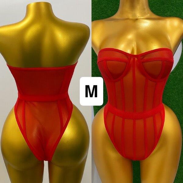 Body transparent rouge sexy