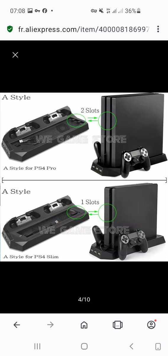 Support refroidisseur ps4