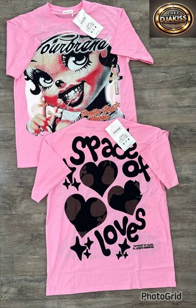 T-shirt rose créatif