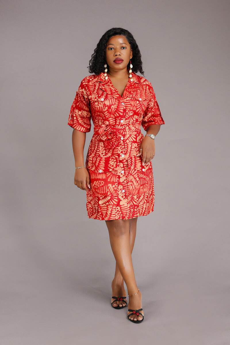 Robe chemise à motifs colorés