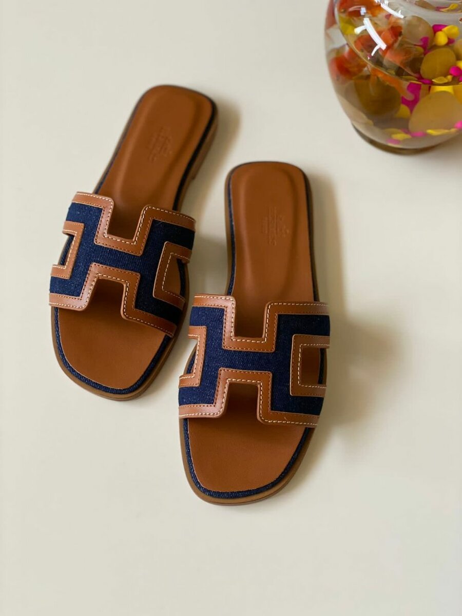Leather slides