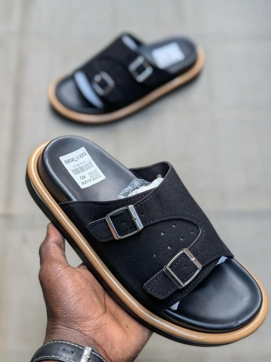 Sandales hommes en cuir doublé