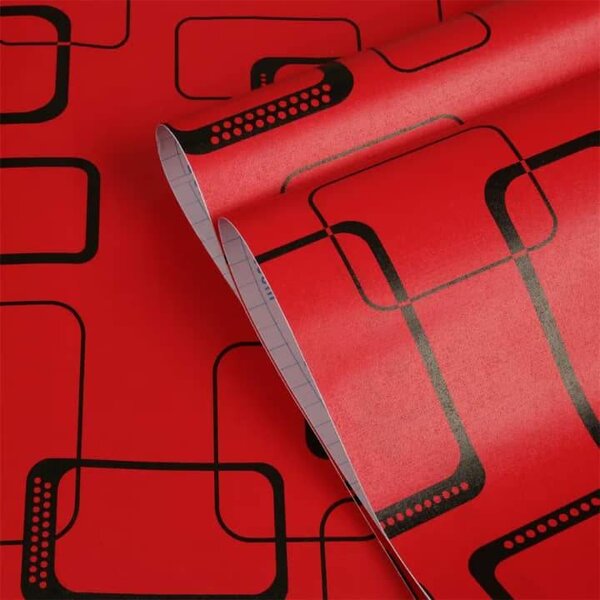 Papier peint rouge graphique