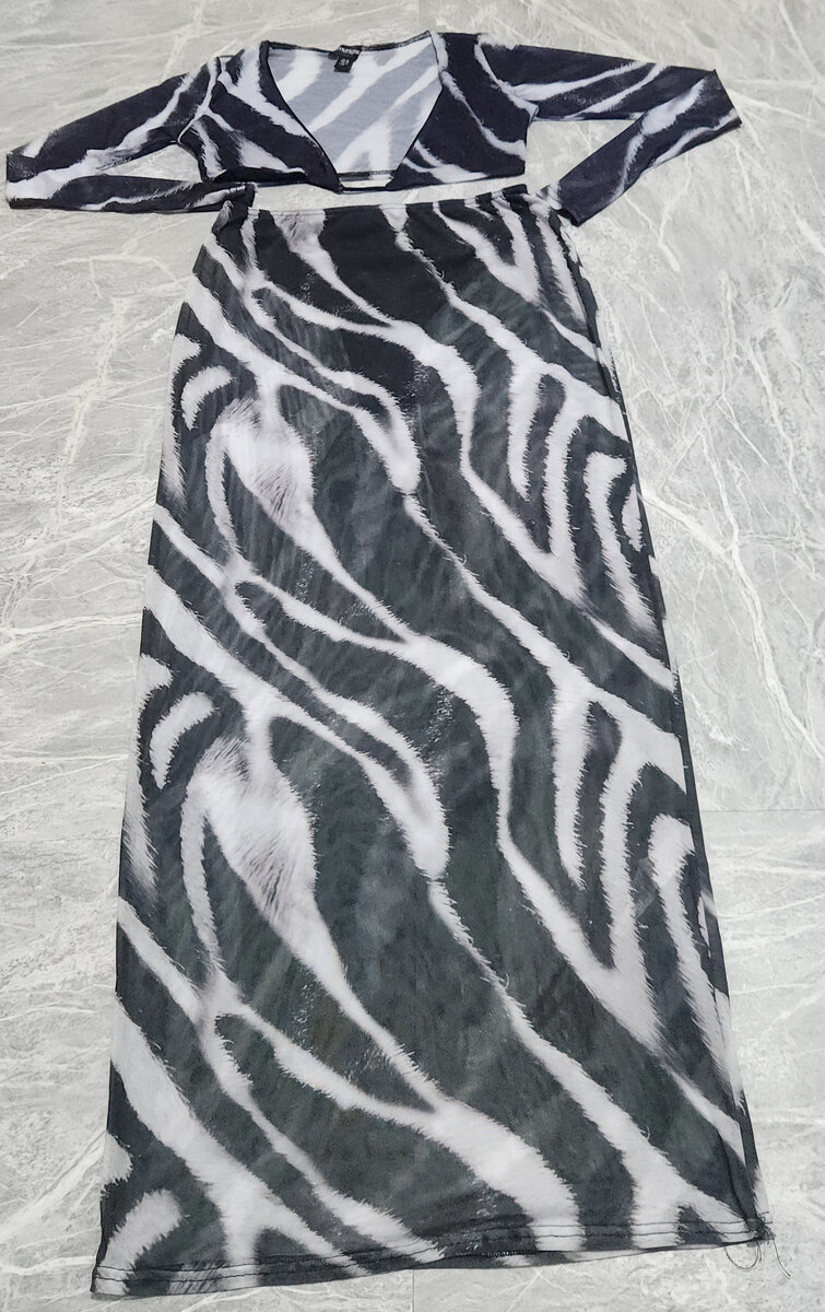 PLT Mesh Two Piece Zebra Pattern Set With Inner Panties