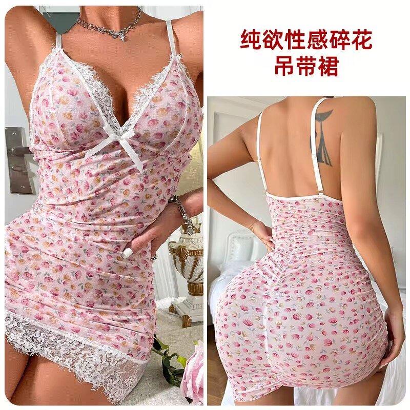 Nuisette en Dentelle Fleurie