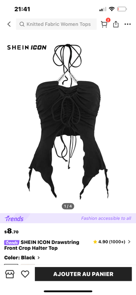 Top court encolure licou noir