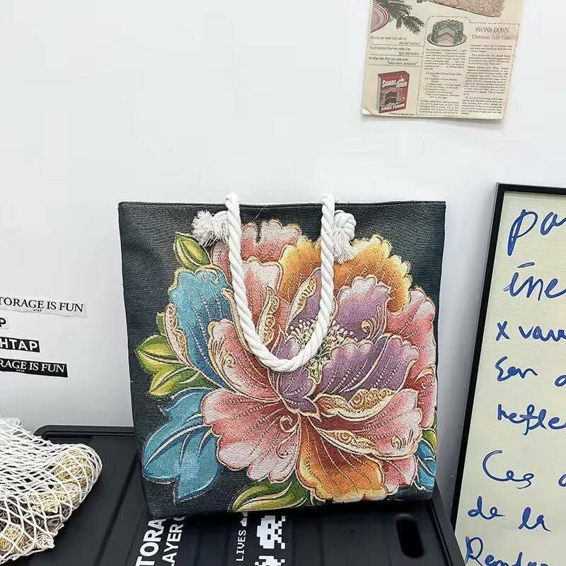 Sac cabas imprimé floral