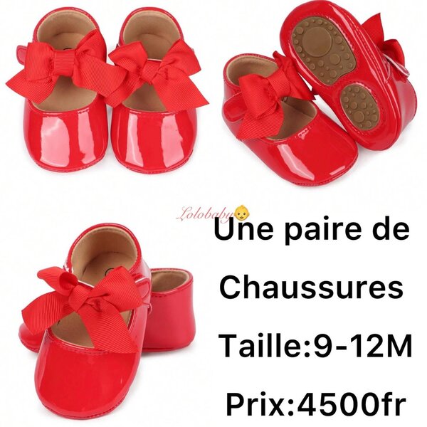 Chaussures Bébés Rouges Noeud