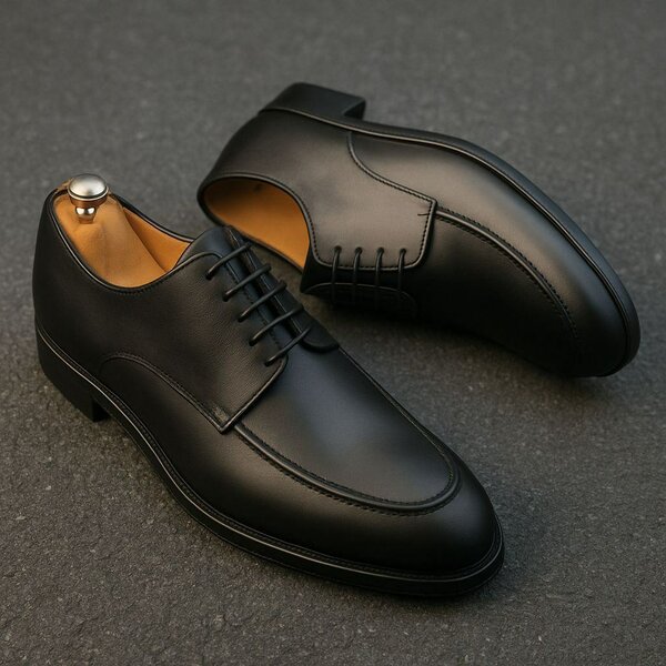 Chaussures Derby en cuir noir