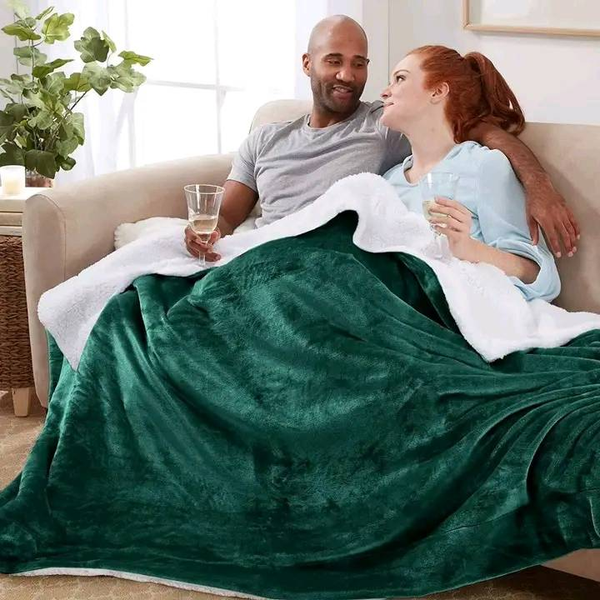 Green Fluffy Fleece Blankets 