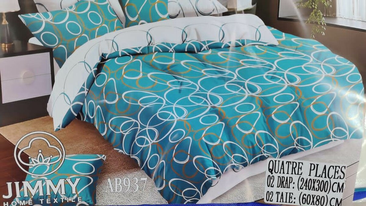 Parure de lit en coton 4places