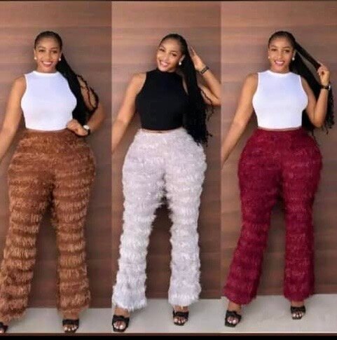 Pantalons à effet plume