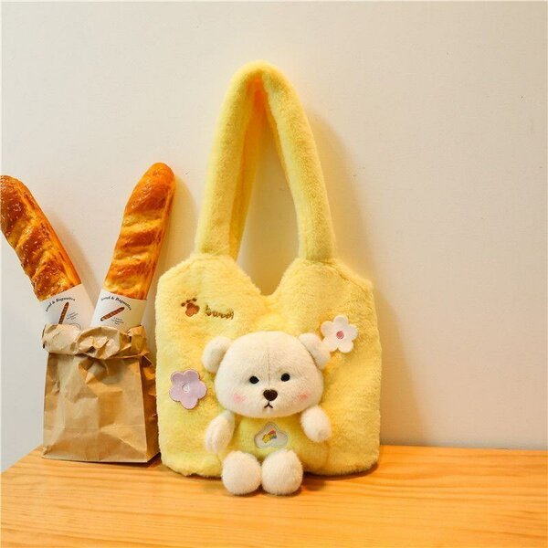 Sac peluche ours jaune doux