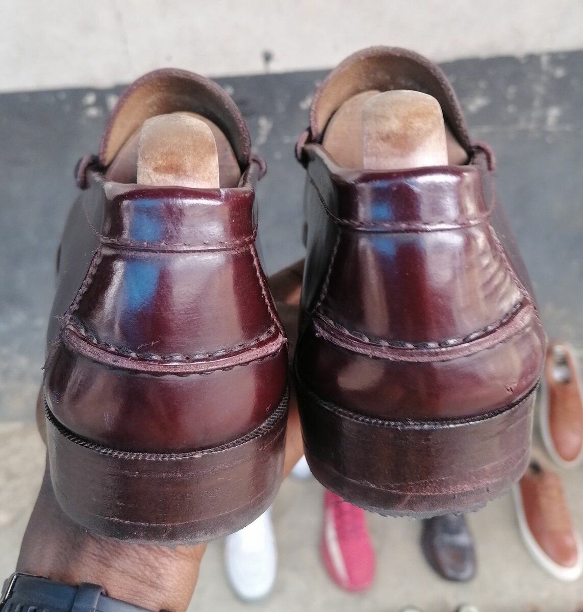 Mocassins en cuir marron homme