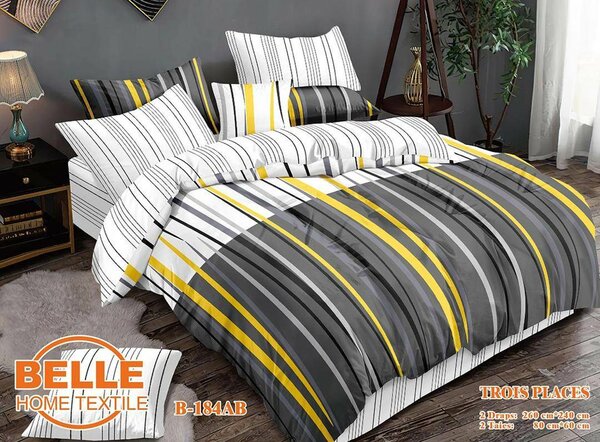 Drap de lit en coton trois places