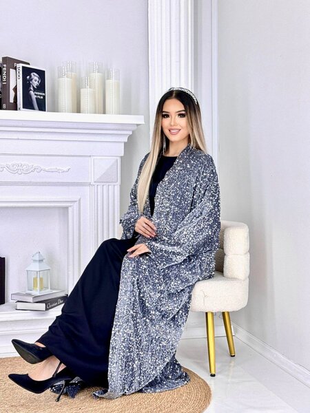 Абайка из пайеток +шелковый сарафан