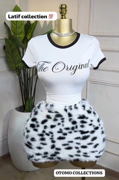 Robe t-shirt avec jupe peluche