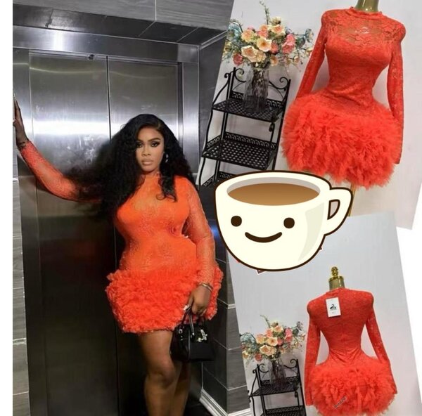 Robe en dentelle rouge élégante