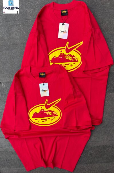 T-shirt rouge unisexe logo tendance