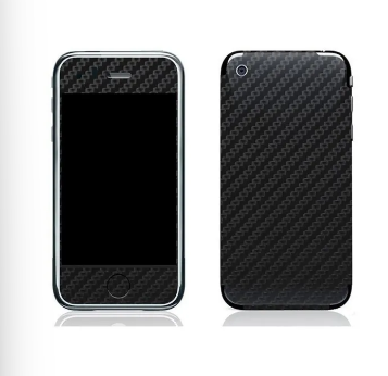 Iphone 3Gs Black Carbon Fiber Texture Mobile Skin
