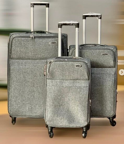 Set of 3 suitcases, gray