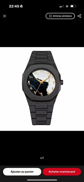 Montre Élégante en Acier Noir