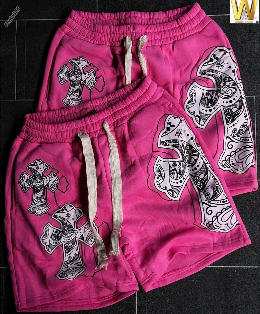 Shorts roses avec impressions