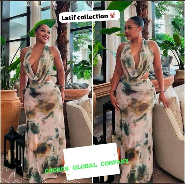 Robe longue élégante décolletée