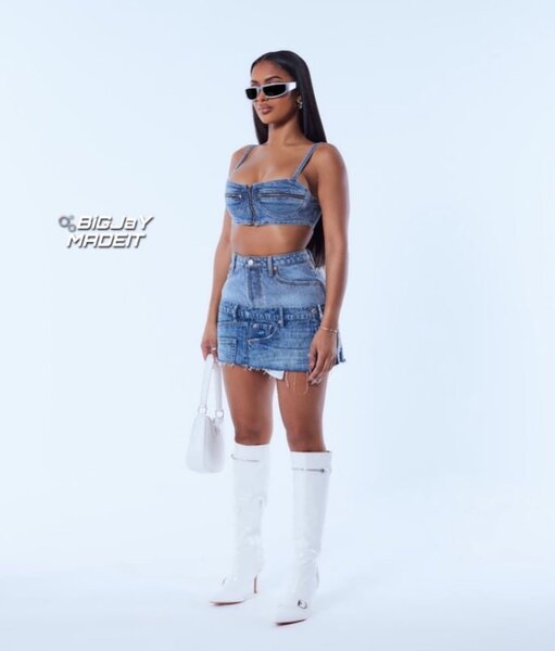 Customized jeans skirt