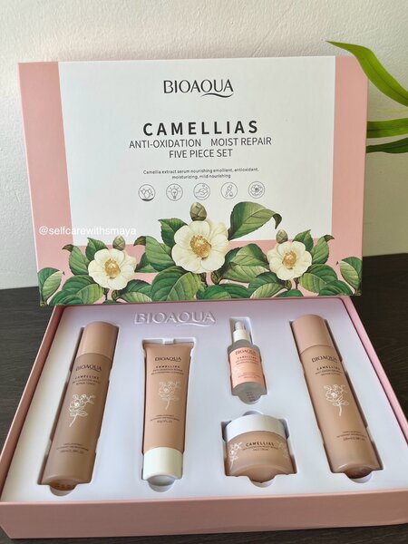 5 piece camellias anti-oxidation moist repair set