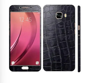 Samsung Galaxy C5 Black Crocodile Leather Texture Mobile Skin