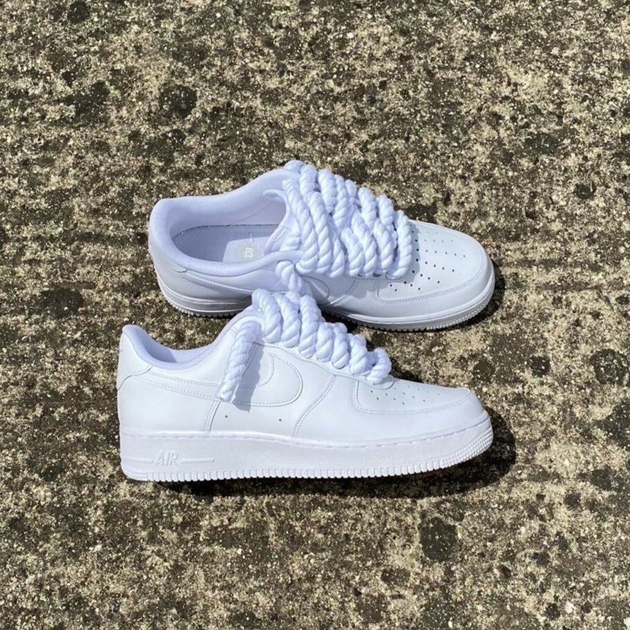 NIKE AIRFORCE BIG LACE ALL WHITE