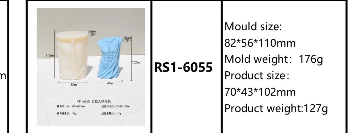 Half naked man candle mould