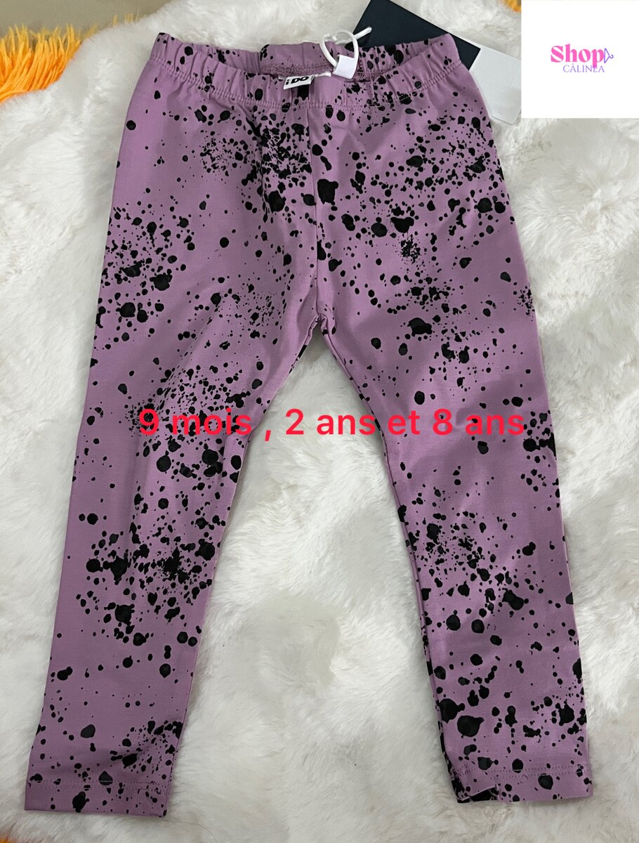 Legging enfant imprimé violet