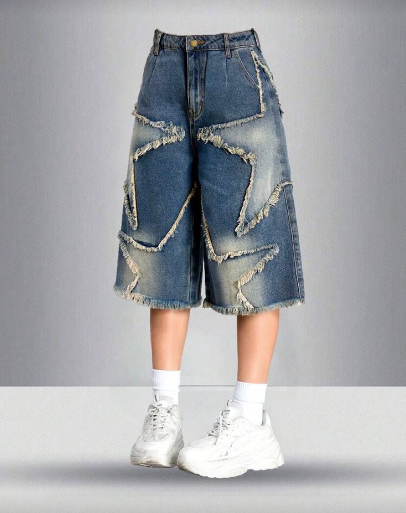 Bermudas en Denim Étoilé